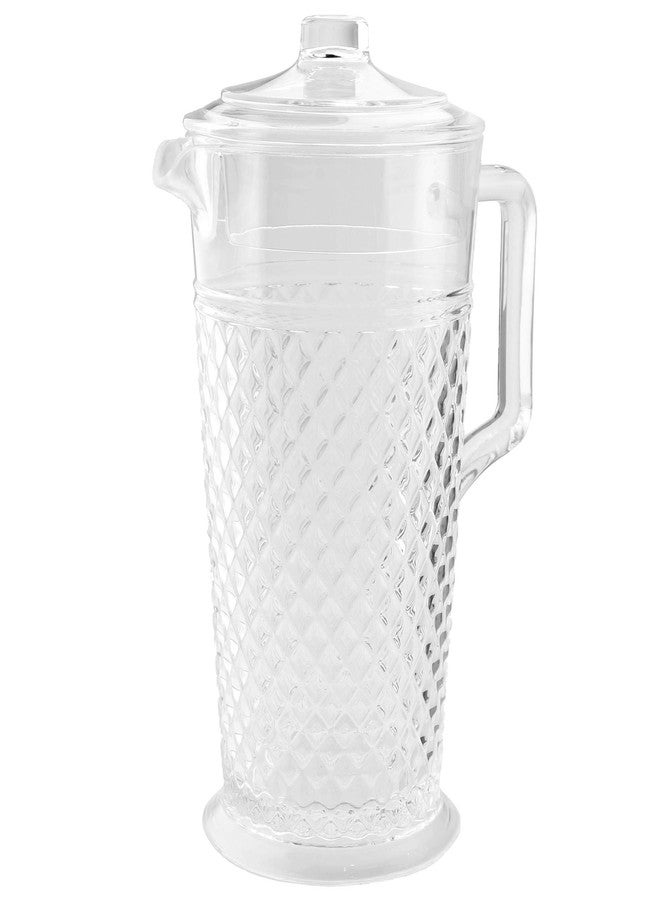 PG Acrylic Water Pitcher - 80oz Clear Plastic Pitcher With Lid, Shatterproof, Ideal for Iced Tea, Lemonade, Sangria, Drinks and Cocktails - Image 1