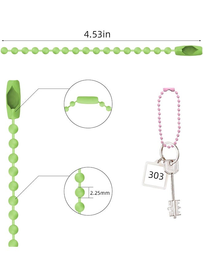 30 Pcs Ball Bead Chain Ball Chain Keychain Dog Tag Necklace Chains Beaded Metal Keychain Beads Chains for Jewelry Making Steel Ball Bead Chain with Connector for Key Craft DIY (Mixed Color) - Image 2