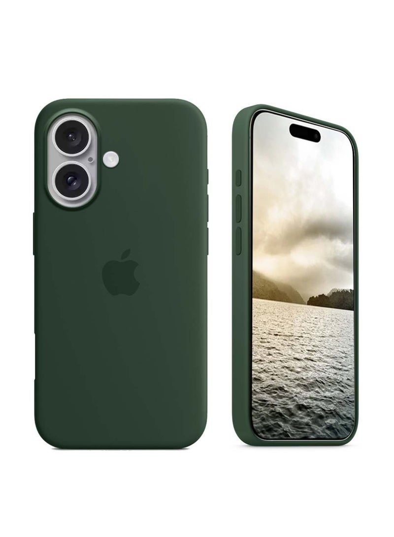 Wtech Apple iPhone 16 Plus 2024 Premium Soft Liquid Silicone Case Cover - Dark Green - Image 1