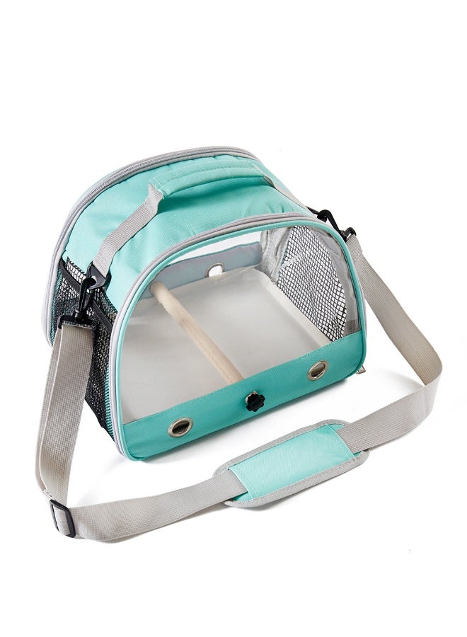 MonaPlay Breathable Small Bird Travel Carrier, Transparent Parrot Bag with Wooden Perch, Detachable Tray, and Easy-Clean Oxford Fabric for Outdoor or Vet Visits - Image 5