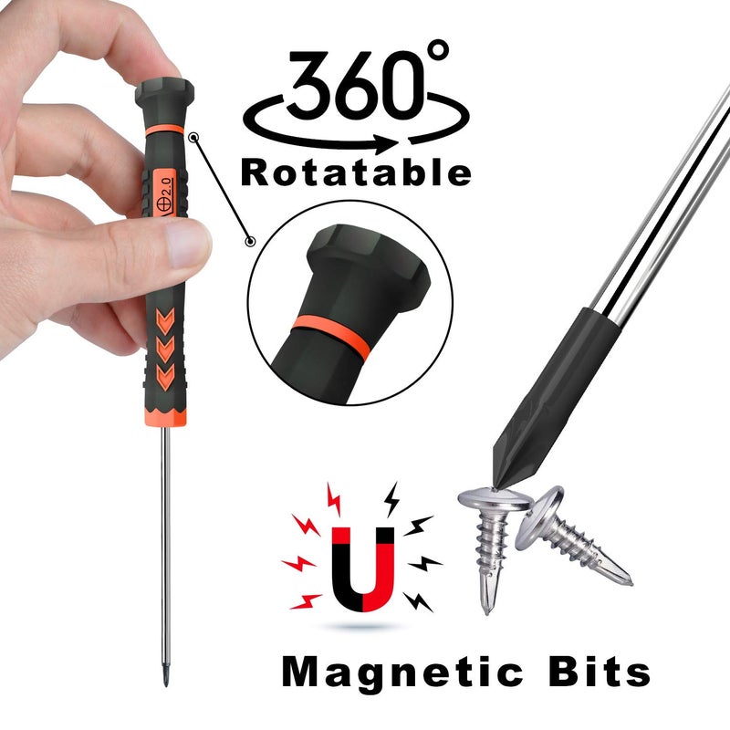 QUEENTI Screwdriver Set, 12 Pcs Small Screwdriver Set with Flathead Phillips Pentalobe Screwdriver In Different Sizes for iPhone PC Laptop Eyeglass Jewelry Watch - Image 4