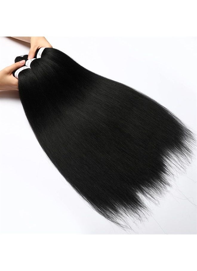 ShowCoco Pre Stretched Braiding Hair Natural Black - 20''8 Packs Braid Crochet Hair Hot Water Setting Professional Soft Yaki Texture (20inch,#1B)  - Image 2