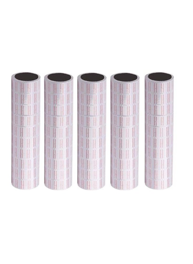 Terabyte 50 Rolls 20000pcs White Price Gun Labels Pricing Tags - Image 1