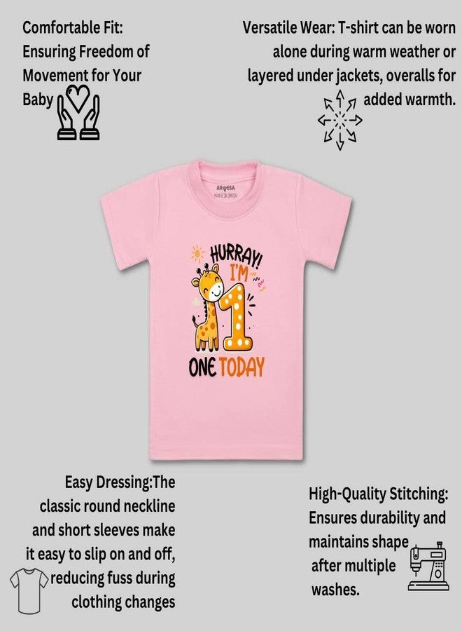 ARVESA 1 Month TS-1783 Baby Tshirt for Kids Boys & Girls Half Sleeves Round Neck Clothes Tshirt for Kids Boys 1 Months to 6 Years Dress Pink - Image 3