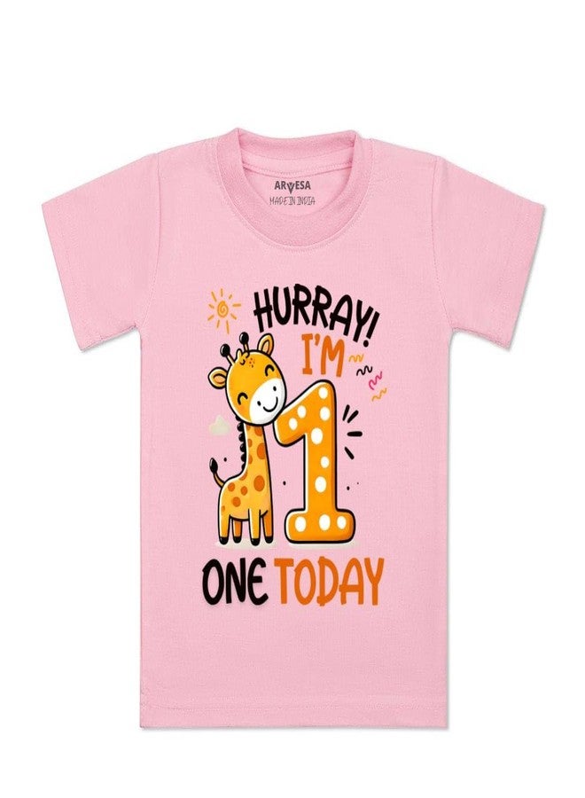 ARVESA 1 Month TS-1783 Baby Tshirt for Kids Boys & Girls Half Sleeves Round Neck Clothes Tshirt for Kids Boys 1 Months to 6 Years Dress Pink - Image 1