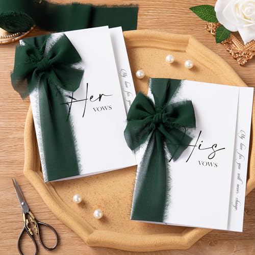 DORIS HOME Dark Green Chiffon Ribbon for Flower Bouquet, 2" x21Yd Fabric Ribbon for Gift Wrapping, Handmade Frayed Ribbon for Wedding/Christmas Decorations - Image 4