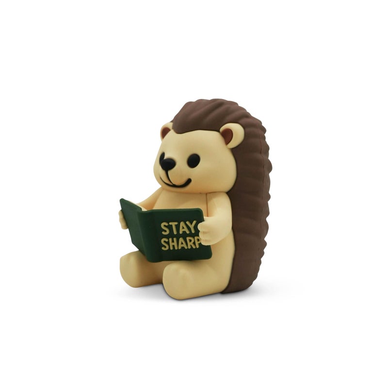 GOOFBALLS Little Readers â€“ Cute Figurines for Bookshelves, Desks, Terrariums & Home Decor â€“ Book-Loving Animal Statues - Hedgehog - Image 2