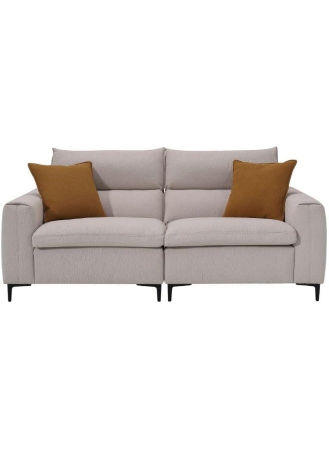Comfynest Comfynest Palermo 2Seater Fabric Sofa With 2 Years Warranty 204X100X64Cm Beige - Image 1