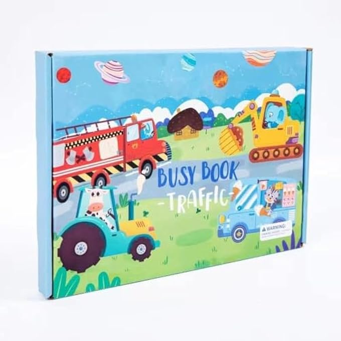 CHILDREN EDUCATIONAL BOOK FOR KIDS, SOFT ACTIVITY BOOK TRAVEL TOYS STICKER BUSY BOOK FOR KIDS EDUCATIONAL TOYS FOR KIDS (TRAFFIC) - Image 1
