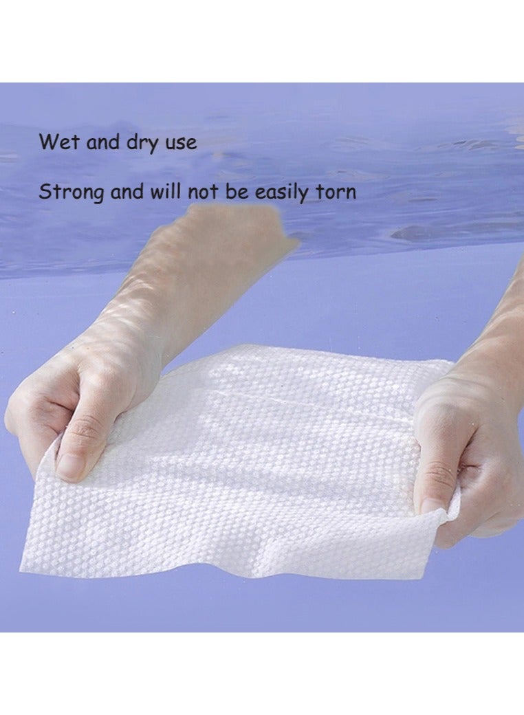 COTTON 2 Pack 200pcs Disposable Face Towel Thickened, Cotton Tissue Soft Dry Wipes for Women, Simple Cleaning Facial Tissues Dry Wet Dual Portable Use for Sensitive Skin & Baby & Makeup Remover & Personal Care - Image 2