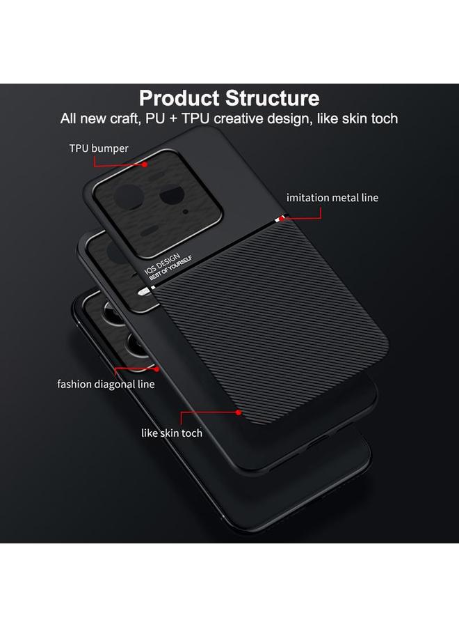 اس-توب جراب هاتف Realme GT7 Pro الكلاسيكي المائل والمحبب المغناطيسي PC الهجين المصنوع من مادة TPU - Image 4