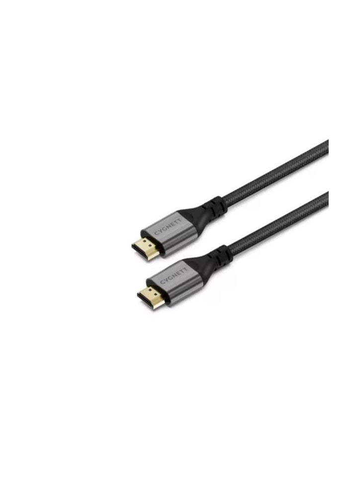 سيغنيت سيجنيت كابل HDMI عالي السرعة ، بطول 1.5 متر، شريط مطلي بالذهب 24 قيراط مع إيثرنت، ينقل الفيديو والصوت عالي الوضوح، رمادي  - Image 2