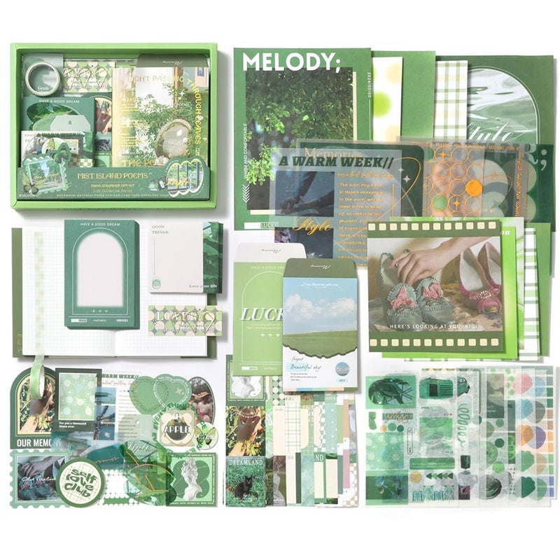 RANUR Vintage Aesthetic Scrapbook Kit With Stickers, Art Bullet Junk Journal Kit With Journaling Or Scrapbooking Supplies Journal Planners Paper Stickers Craft Notebook Collage (Poetry),Multicolor - Image 2