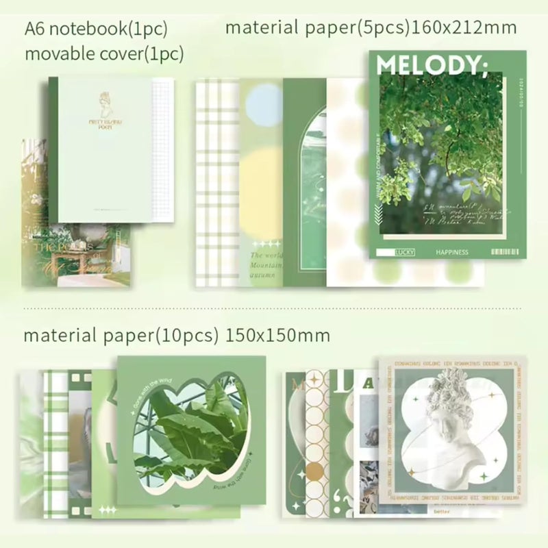 RANUR Vintage Aesthetic Scrapbook Kit With Stickers, Art Bullet Junk Journal Kit With Journaling Or Scrapbooking Supplies Journal Planners Paper Stickers Craft Notebook Collage (Poetry),Multicolor - Image 4