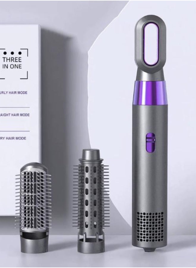 Executive LLC 3 in 1 Hot Air Brush, Hair Dryer, Curler, Straightener, Negative Ion Hair Dryer, Round Hair Dryer with Comb, Thermal Brush (White)  - Image 1