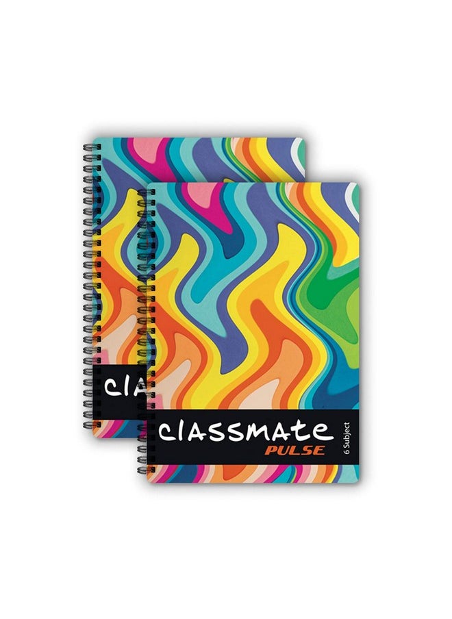 Pulse Pulse Classmate Soft Cover 6 Subject Spiral Binding Notebook, Unruled, 300 Pages (2105014)  - Image 1