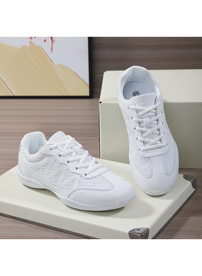 BAXINIER Girls Cheerleading Shoes Women White Cheer Shoes Youth Cheer Competition Sneakers Athletic Training Dance Tennis Shoes - White 11 Little Kid - Image 2