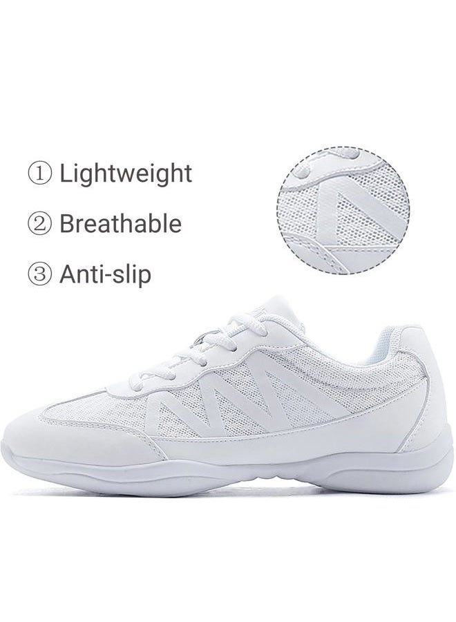 BAXINIER Girls Cheerleading Shoes Women White Cheer Shoes Youth Cheer Competition Sneakers Athletic Training Dance Tennis Shoes - White 11 Little Kid - Image 4