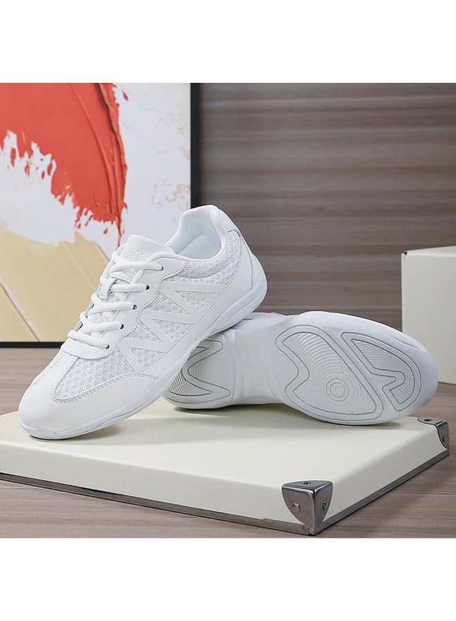 BAXINIER Girls Cheerleading Shoes Women White Cheer Shoes Youth Cheer Competition Sneakers Athletic Training Dance Tennis Shoes - White 11 Little Kid - Image 3