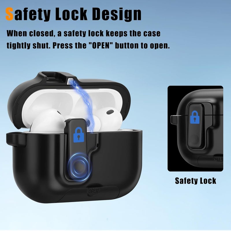 Anlinser Compatible with AirPods Pro 3 Case with Phone Stand, Precise Fit Design for Apple AirPods Pro 3rd Cover (Black) - Image 4
