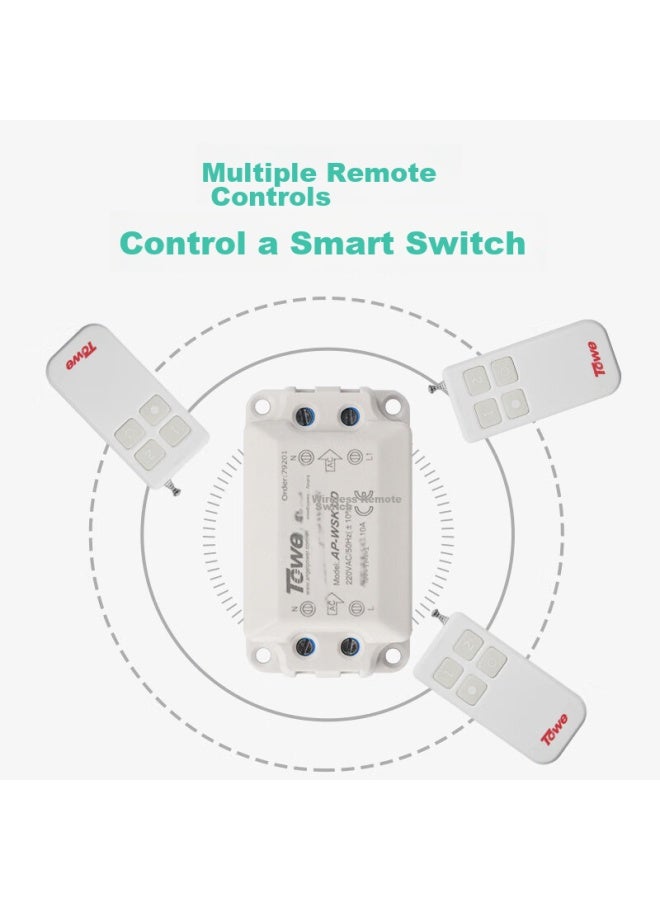 Towe 220v Household Remote Control Switch, One-to Intelligent Wireless Remote Control Switch, Wireless Rocker Control Light Fixture, High Power, Can Penetrate Walls, No Wiring Required - Image 2