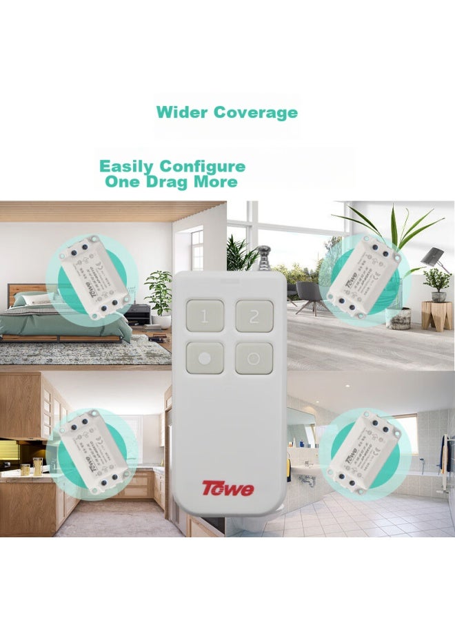 Towe 220v Household Remote Control Switch, One-to Intelligent Wireless Remote Control Switch, Wireless Rocker Control Light Fixture, High Power, Can Penetrate Walls, No Wiring Required - Image 4