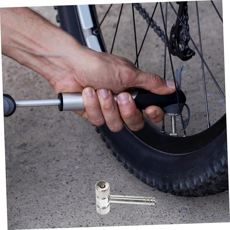 Dual Head Tire Inflator Chuck T Type Air Compressor Attachment for Motorcycle Electric Bike - Image 4