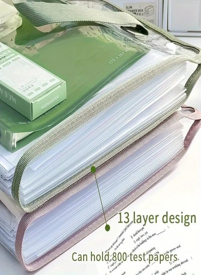 shrevi File Organizer with Handle, Expanding File Folder Document Organizer with 13 Pockets, Document Organizer with Labels, Portable Letter/ A4 Size File Folders, Office Business School Supplies - Image 3