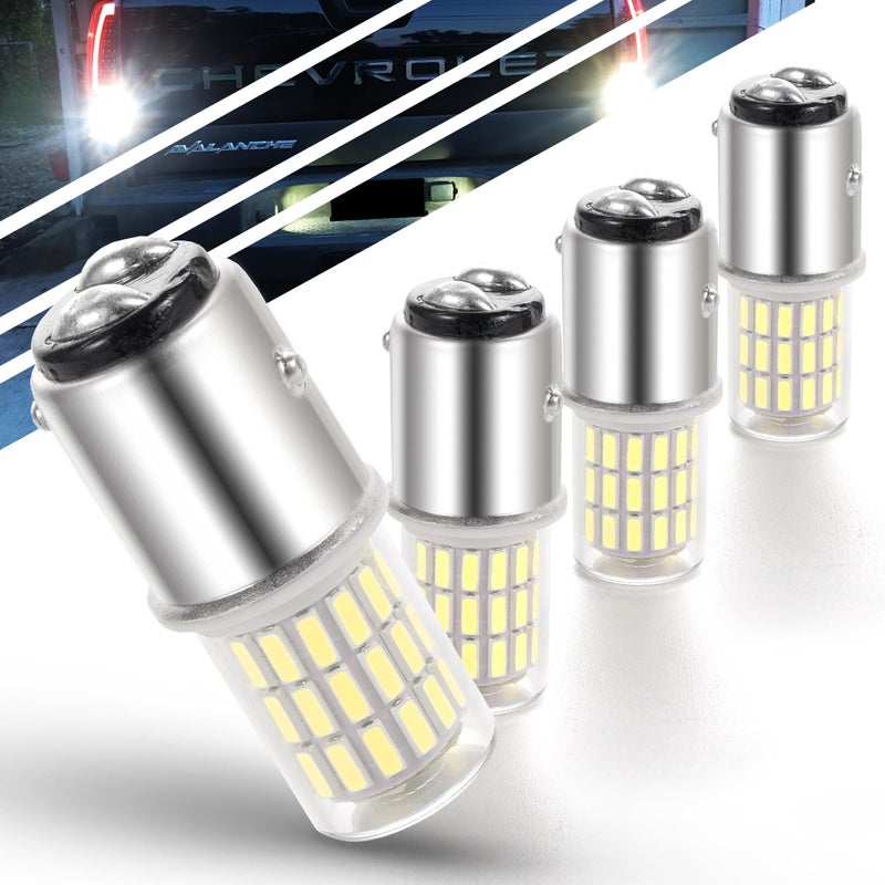 Ziomitus 12 Volt Brake Lights 1157 2057 2357 7528 BAY15D P21/5W 6000K Bright White LED Bulbs Replacement for RV Car Camper Trailer Tail Brake Stop Daytime Running(DRL)Back-Up Reverse Lights,DC12-24V,4Pack - Image 1