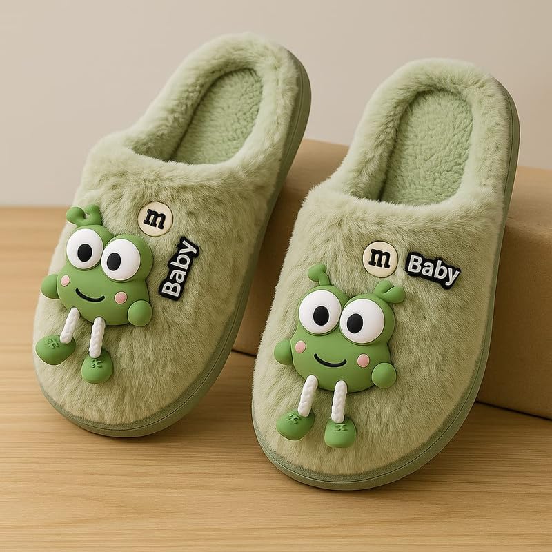 Krystle "Fuzzy Frog Slippers for Adults - Comfortable & Fun Plush Footwear (5UK,Green) - Image 2
