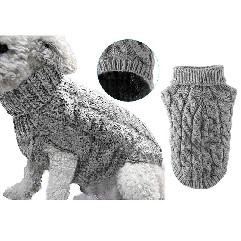 Winmany Pet Dog Turtleneck Knitting Sweater Coat Winter Warmer Thickening Pullover Knitwear Crochet Coat Clothes for Small Medium Dog Cat - Image 1