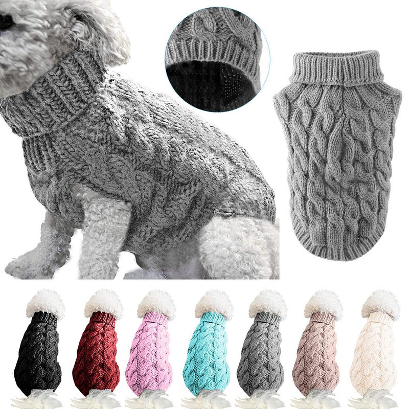 Winmany Pet Dog Turtleneck Knitting Sweater Coat Winter Warmer Thickening Pullover Knitwear Crochet Coat Clothes for Small Medium Dog Cat - Image 5