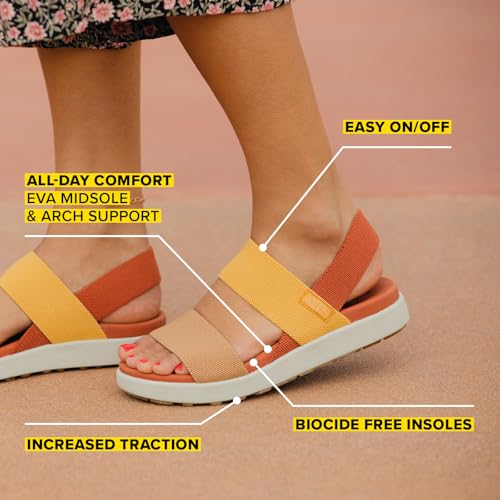 Keen صنادل ويدج مفتوحة الأصابع للنساء من كين إيل باكستراپ كاجوال، لون فاون تاي داي/ستار وايت، 7.5 - Image 2