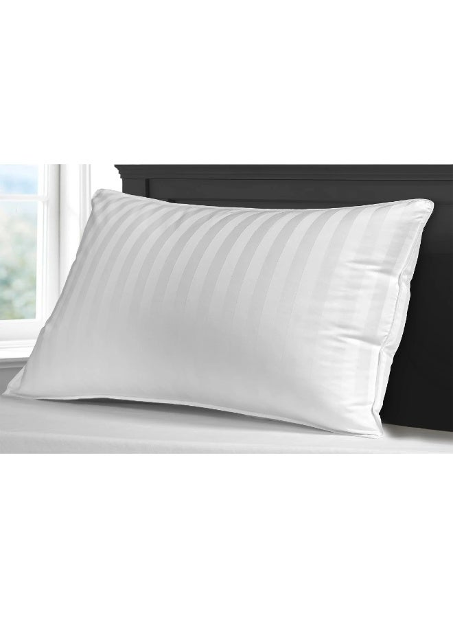 Sleep Night Soft Hotel Stripe Pillow Size 45 X 70 cm, Breathable Soft Microfiber Filling Pillows for Neck Pain, Back Side and Stomach Sleepers - Image 2