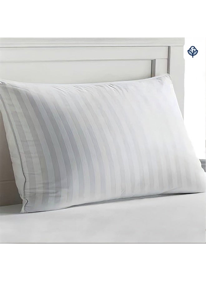 Sleep Night Soft Hotel Stripe Pillow Size 45 X 70 cm, Breathable Soft Microfiber Filling Pillows for Neck Pain, Back Side and Stomach Sleepers - Image 1