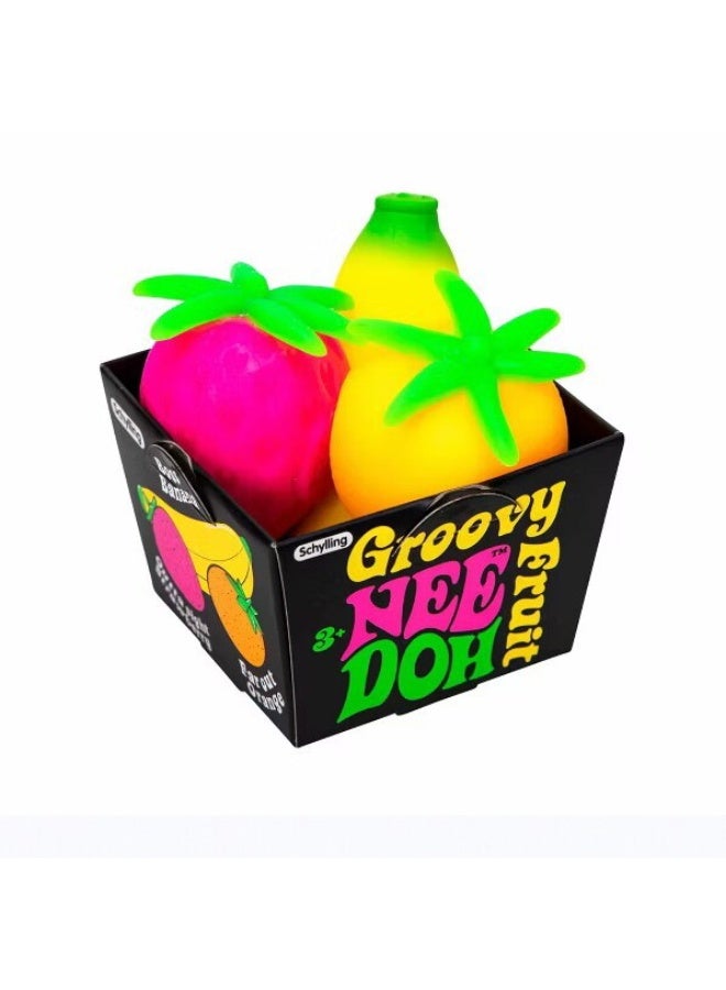 NeeDoh Groovy Fruit Squishy Stress Balls - 3 Pack Fruit-Shaped Fidget Sensory Toys for Stress Relief - Image 5
