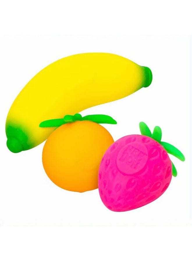 NeeDoh Groovy Fruit Squishy Stress Balls - 3 Pack Fruit-Shaped Fidget Sensory Toys for Stress Relief - Image 4
