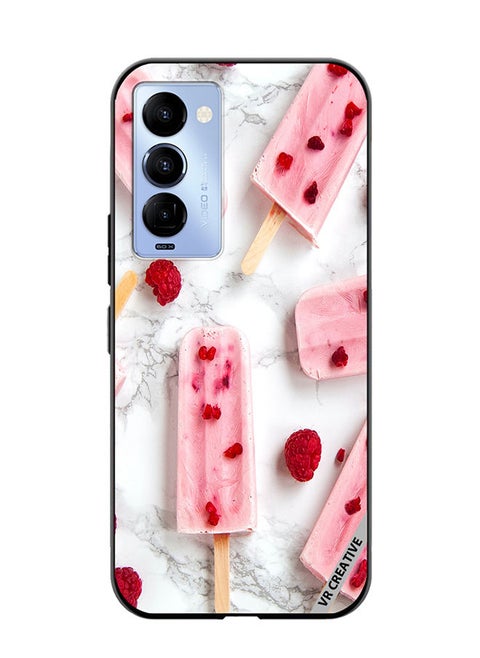 Protective Case Cover For Tecno Camon 18/18 P Gulabi Icecream Design Multicolour