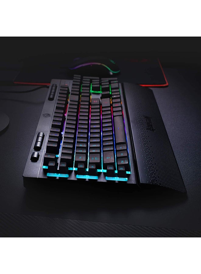 REDRAGON Reddragon K512 Shiva Dedicated Media Control Detachable Wrist Rest RGB Quiet Mechanical Feeling Gaming Keyboard with Multimedia Keys - Image 4