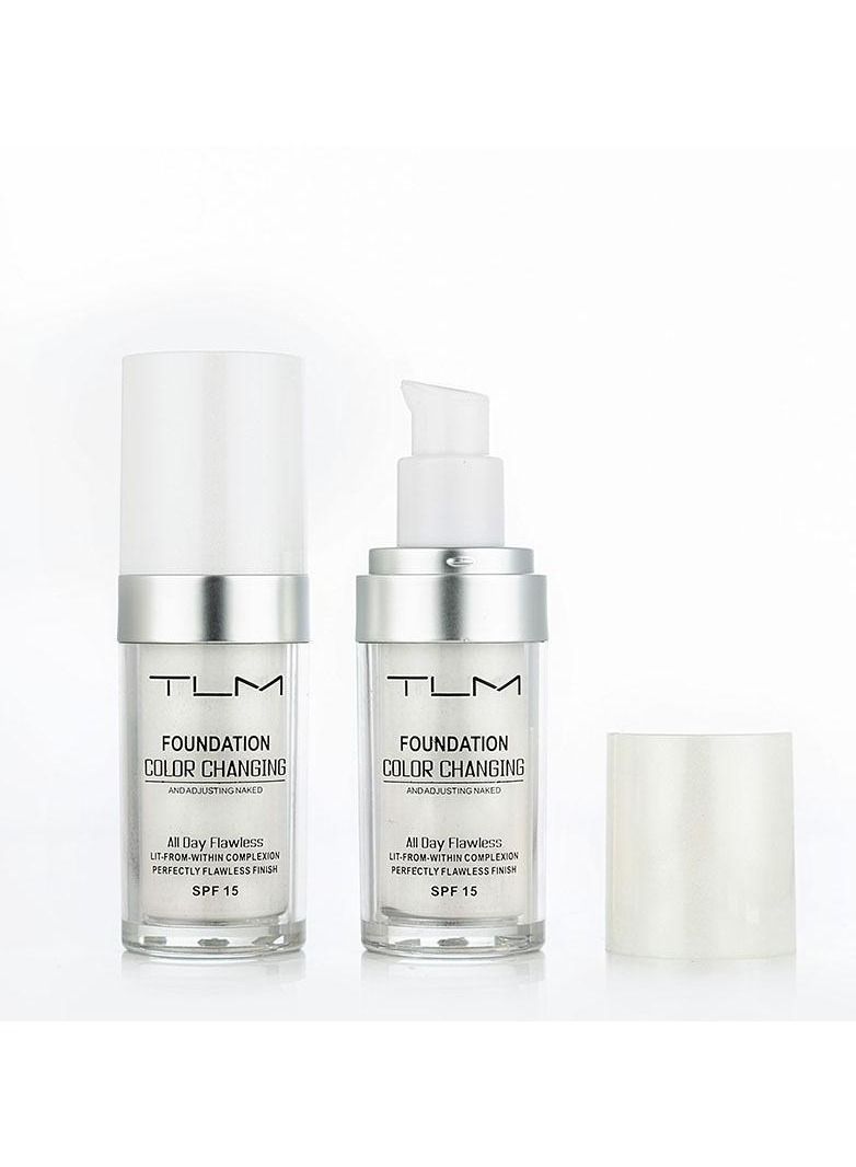 TLM كريم أساس تي إل إم، كريم أساس سائل متغير اللون لا تشوبه شائبة يخفي التجاعيد والخطوط، كريم أساس سائل يغطي العيوب، كريم أساس سائل كامل، ظل عالمي لجميع أنواع البشرة - Image 3