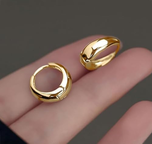 PANSHI  3Pairs Gold Hoop Earrings Set for Women Trendy Chunky Huggie Dainty Earring Jewelry for Women Teens (Gold - 3 Pairs) - Image 4