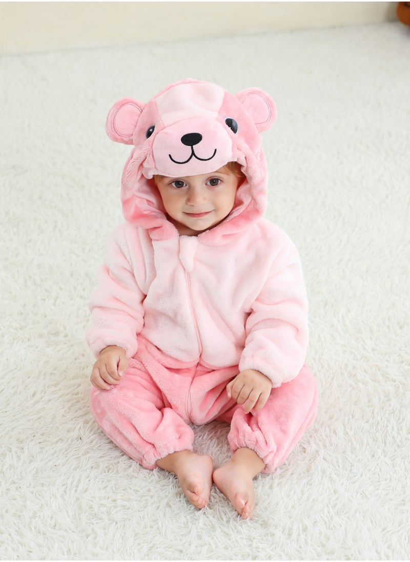 Loquat - Flannel Children's Climbing Clothes Baby Autumn Winter Long Sleeved Clothes Jumpsuit Newborn Cartoon Jumpsuit - Image 1