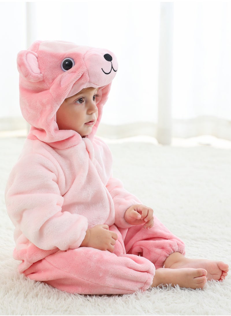 Loquat - Flannel Children's Climbing Clothes Baby Autumn Winter Long Sleeved Clothes Jumpsuit Newborn Cartoon Jumpsuit - Image 1