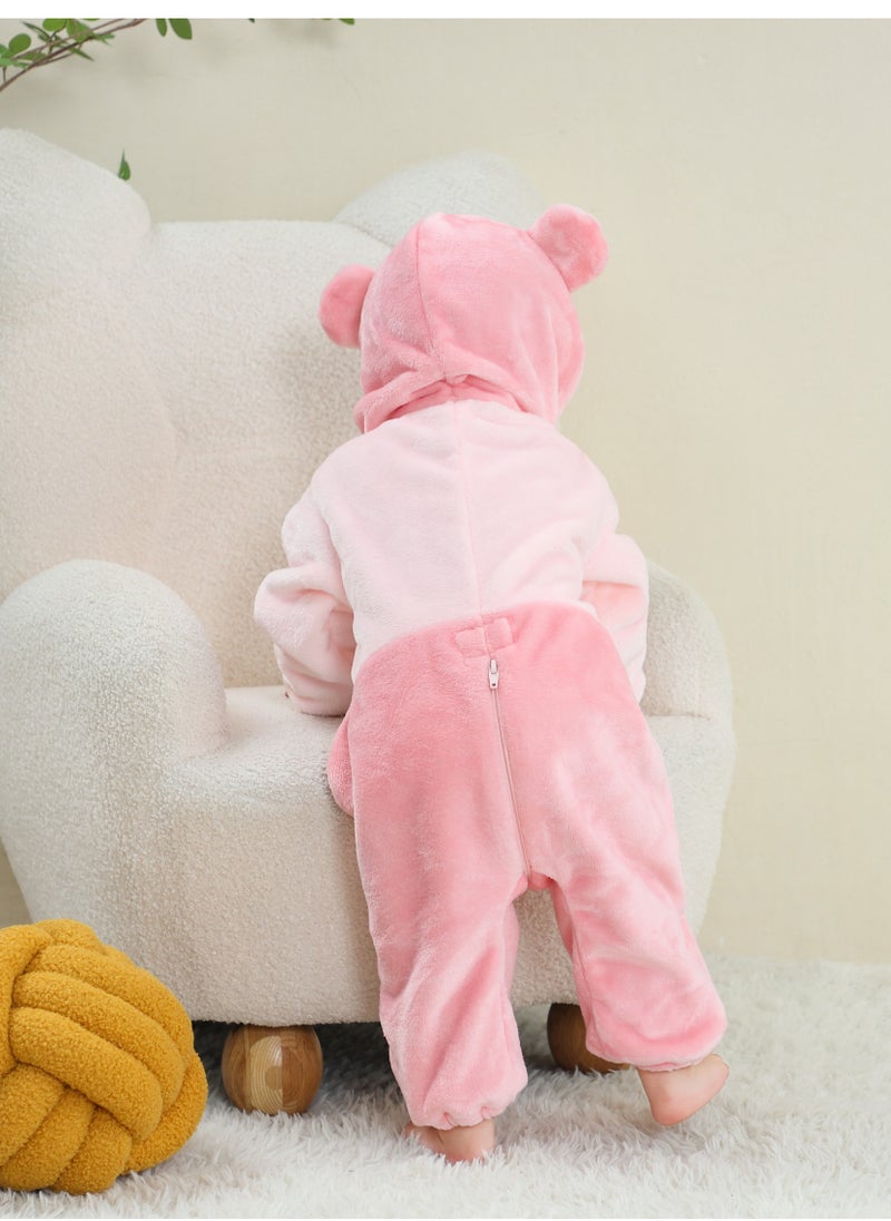 Loquat - Flannel Children's Climbing Clothes Baby Autumn Winter Long Sleeved Clothes Jumpsuit Newborn Cartoon Jumpsuit - Image 1