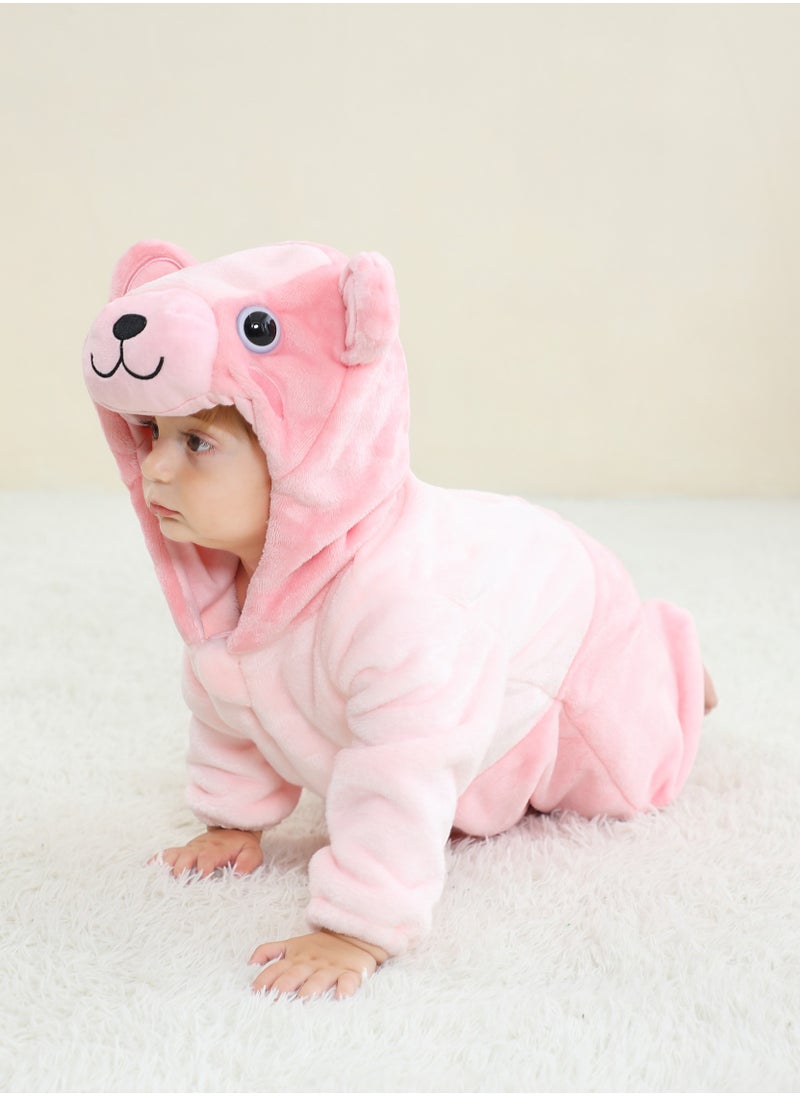 Loquat - Flannel Children's Climbing Clothes Baby Autumn Winter Long Sleeved Clothes Jumpsuit Newborn Cartoon Jumpsuit - Image 1