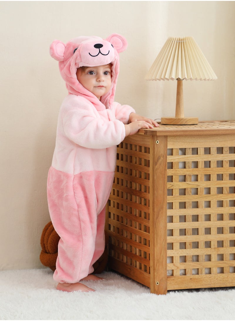 Loquat - Flannel Children's Climbing Clothes Baby Autumn Winter Long Sleeved Clothes Jumpsuit Newborn Cartoon Jumpsuit - Image 1