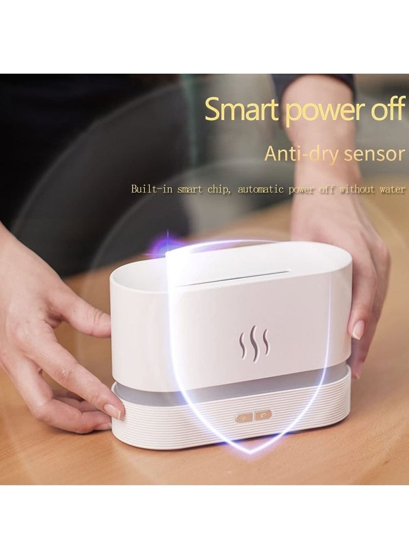 Y&D 7-Color Flame Fireplace Air Aroma Essential Oil Diffuser,USB Personal Desktop Noiseless Cool Mist Humidifier with Auto-Off Protection for Home,Office, Gift (WHITE) - Image 4