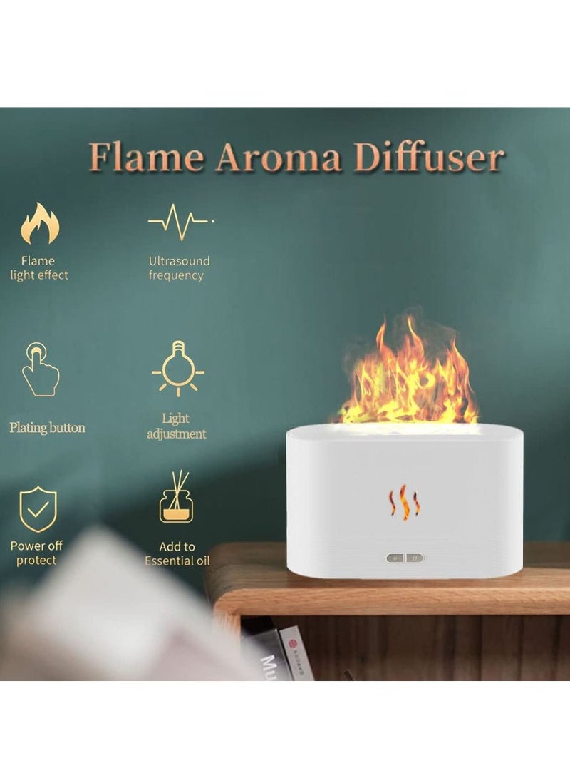 Y&D 7-Color Flame Fireplace Air Aroma Essential Oil Diffuser,USB Personal Desktop Noiseless Cool Mist Humidifier with Auto-Off Protection for Home,Office, Gift (WHITE) - Image 5