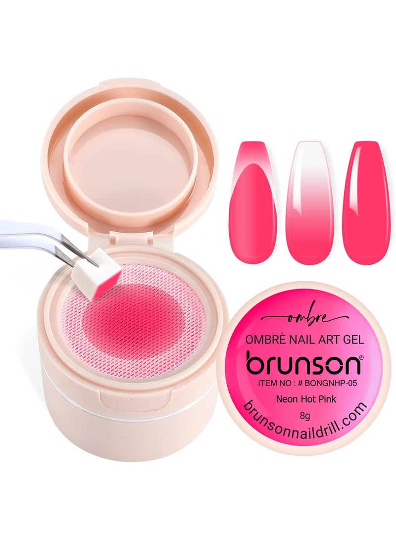 brunson جل فن الأظافر - جل أومبري برونسون 2 في 1 بوسادة 8 جرام - جل أظافر UV/LED لتصميمات أومبري متدرجة، فن الأظافر الفرنسي والتصميمات الإبداعية | جل تطبيق مزدوج إسفنجي وفرشاة للاستخدام الاحترافي في الصالونات - Image 1