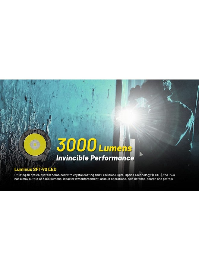 Nitecore P23i Tactical Flashlight, 3000 Lumen USB-C Rechargeable Long Throw Super Bright with Lumentac Organizer - Image 3
